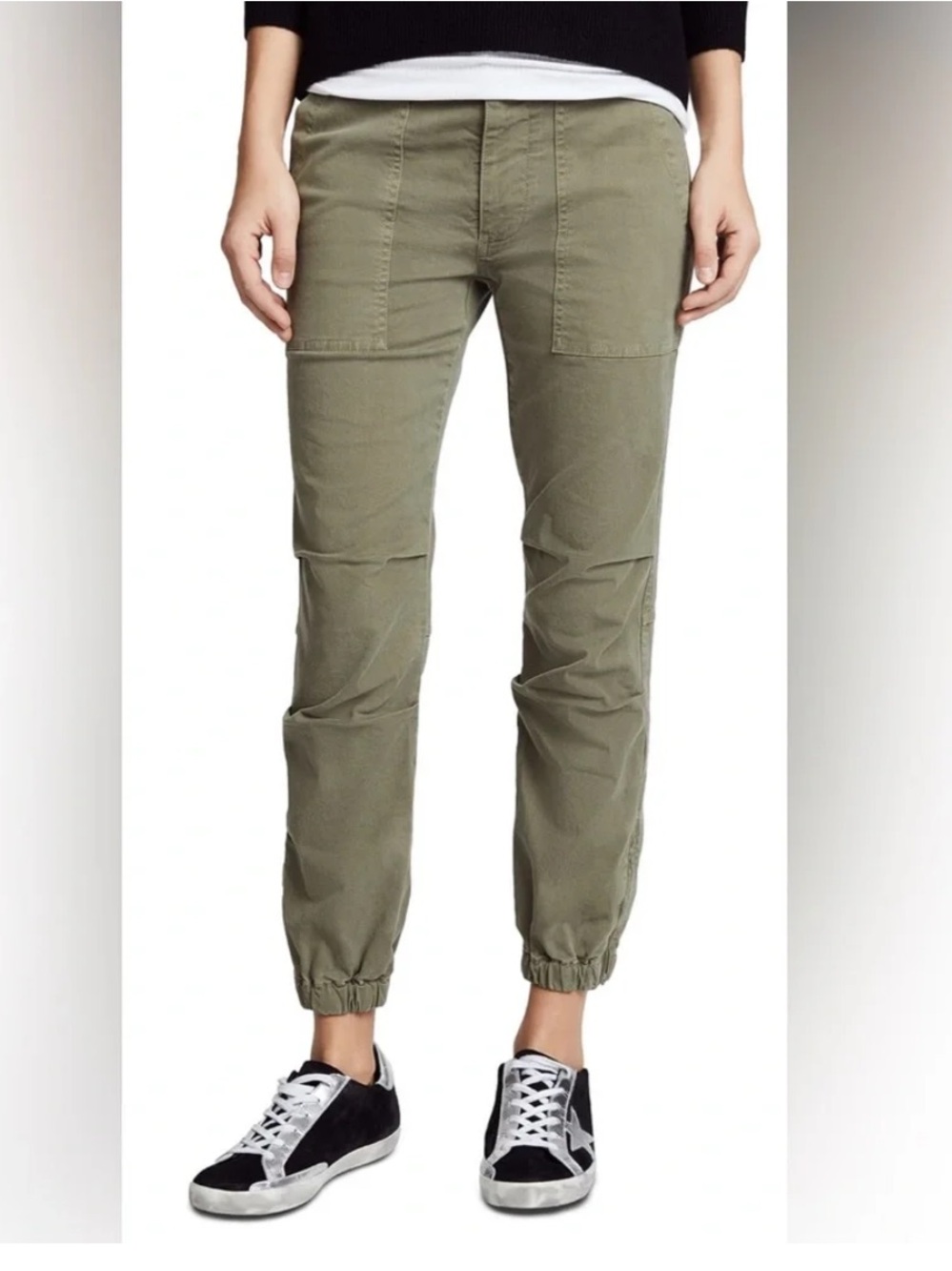 Nili Lotan Cropped French Military Pants Size 12 olive green